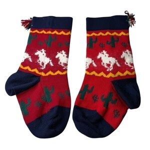 Red and Navy Western Themed Stockings  Dabec‎